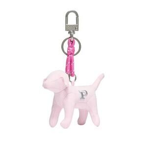 Victoria's Secret PINK micro dog keychain pink tulip